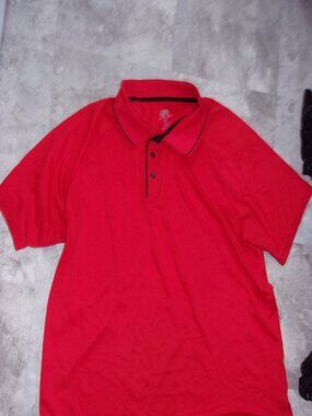 polo size extra large mens casual dress shirt black red golf